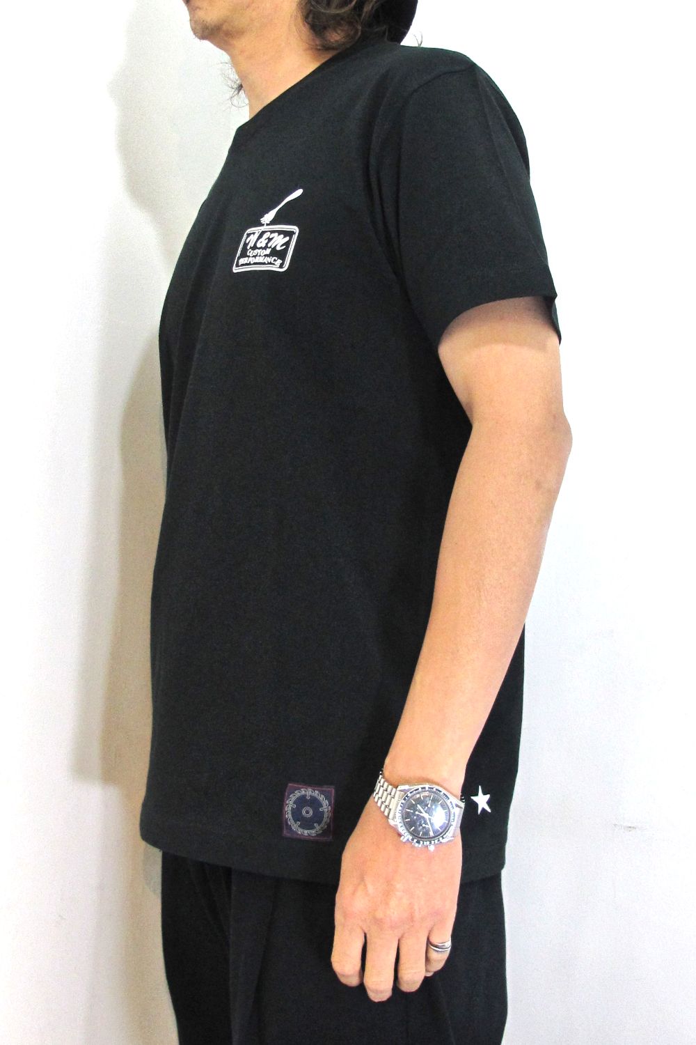 PRINT S/S TEE (BLACK) / ×TAMAGAWA DINER コラボT