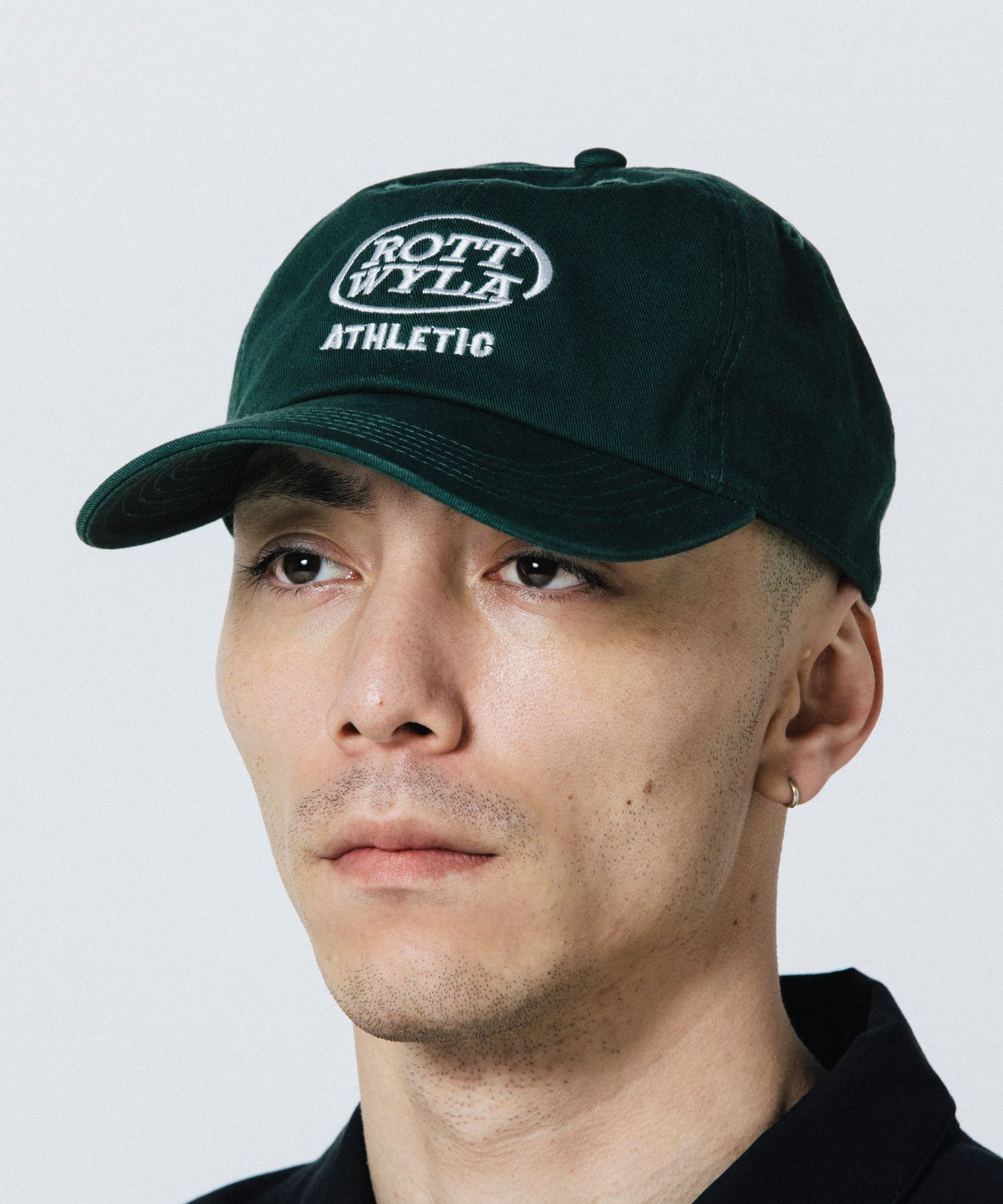 ATHLETIC CAP (GREEN) / ロゴ刺繍 ダッド キャップ。