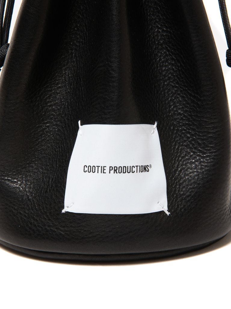 COOTIE PRODUCTIONS - Leather Bucket Bag (BLACK) / レザー 巾着 