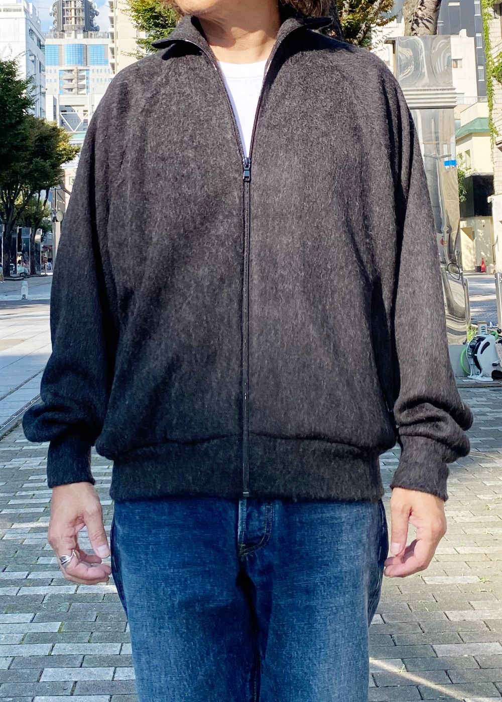 A.Wool Shaggy Track Jacket (CGR) /  ウール シャギー トラック ジャケット