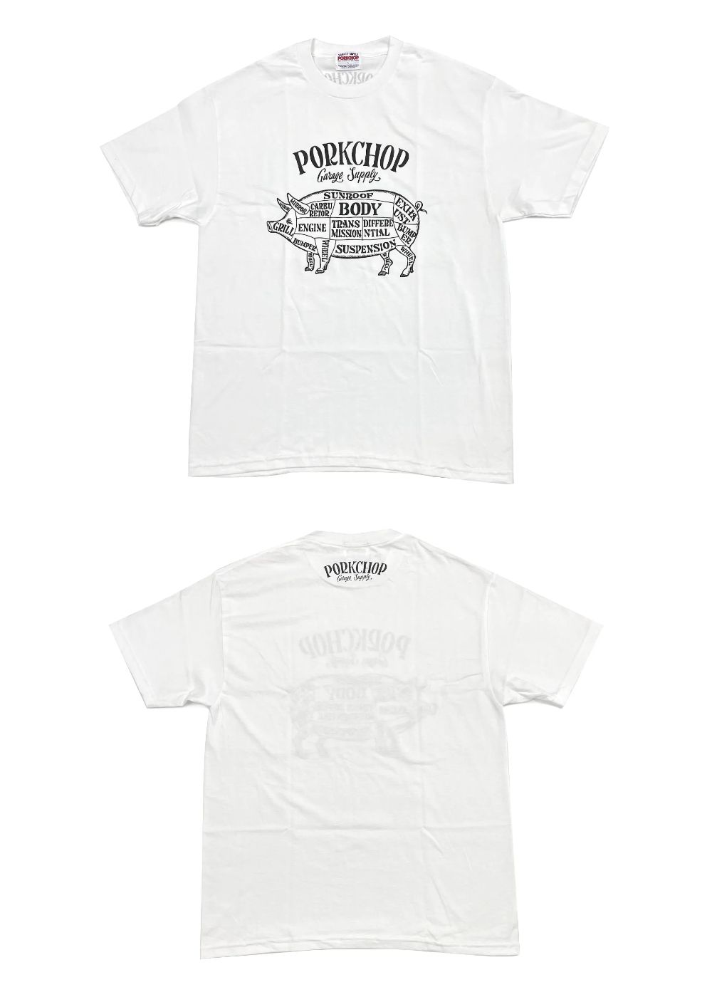 PORK FRONT TEE 25 (WHITE) / ポーク フロント ロゴ Tシャツ