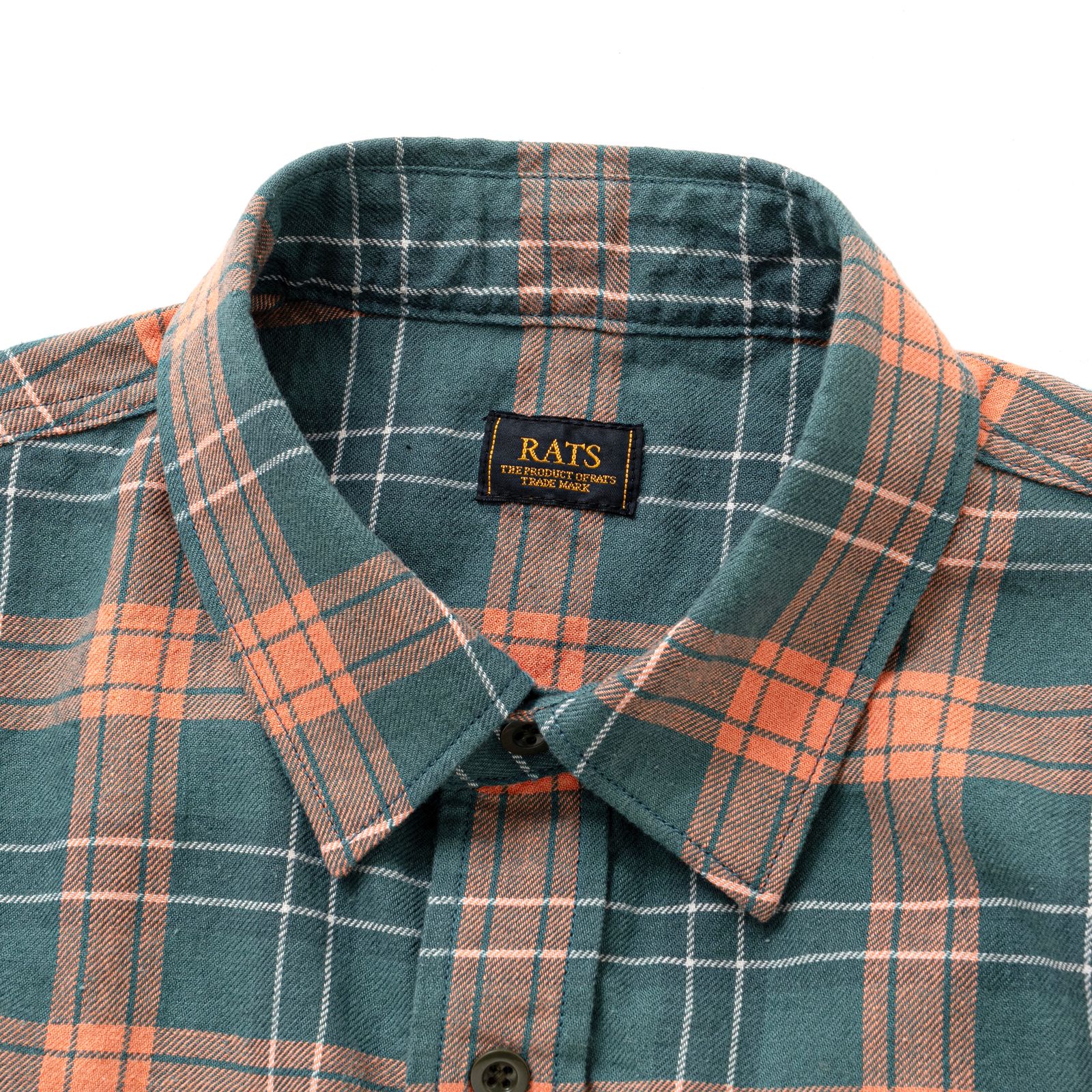 COTTON LINEN CHECK SHIRT (GREEN CHECK) / チェック コットン リネン ネルシャツ