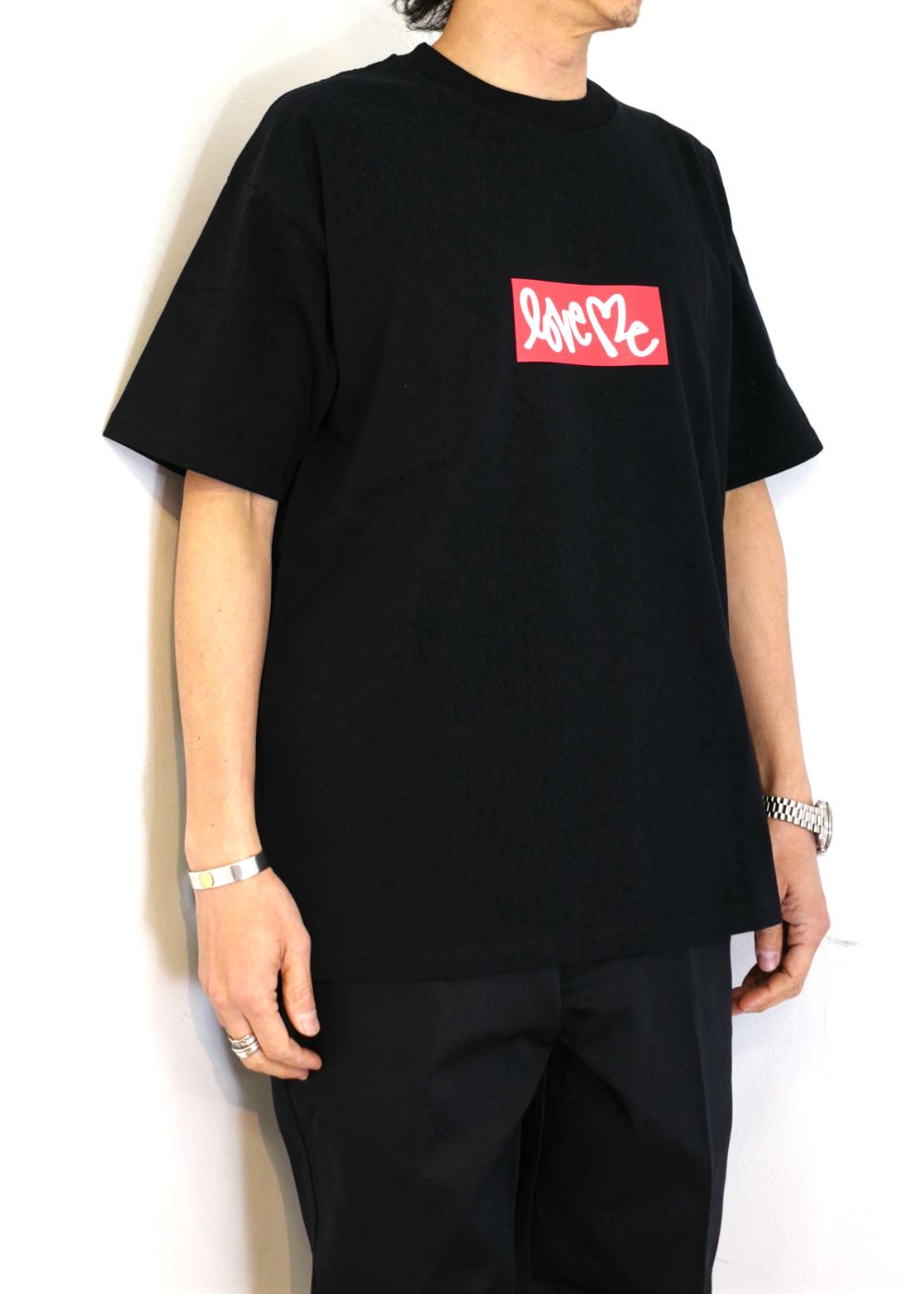 S/S LOVE ME LOGO TEE "HARBOUR" (BLACK) / カーティス・クリグ コラボ Tee
