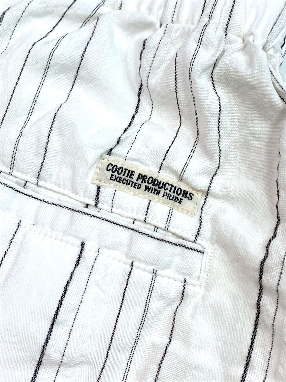 COOTIE PRODUCTIONS - Stripe Sucker Cloth 2 Tuck Easy Shorts (WHITE