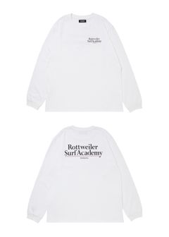 R9 SURF ACADEMY LS TEE (WHITE) /  オリジナル ロゴプリント ロングスリーブ Tシャツ
