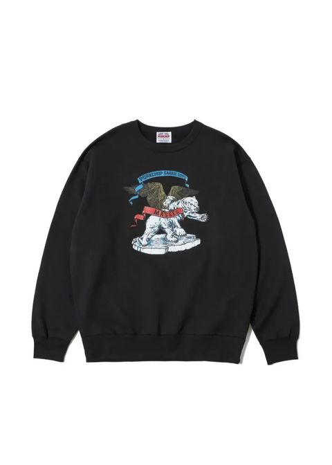 SWEAT CREW POLA BEAR P (×MASSES) (BLACK) / マシス コラボレーション スウェット