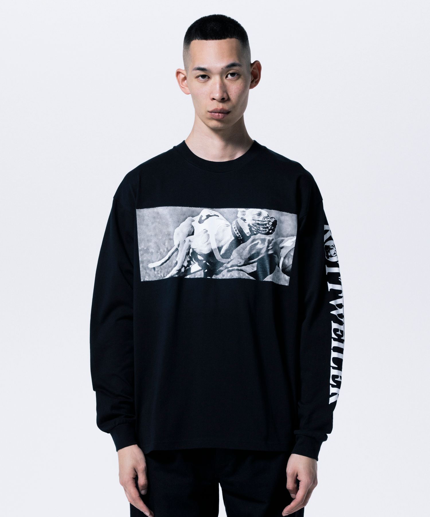 DOGRACE LS TEE (BLACK) / フォト プリント ロング スリーブ Tシャツ
