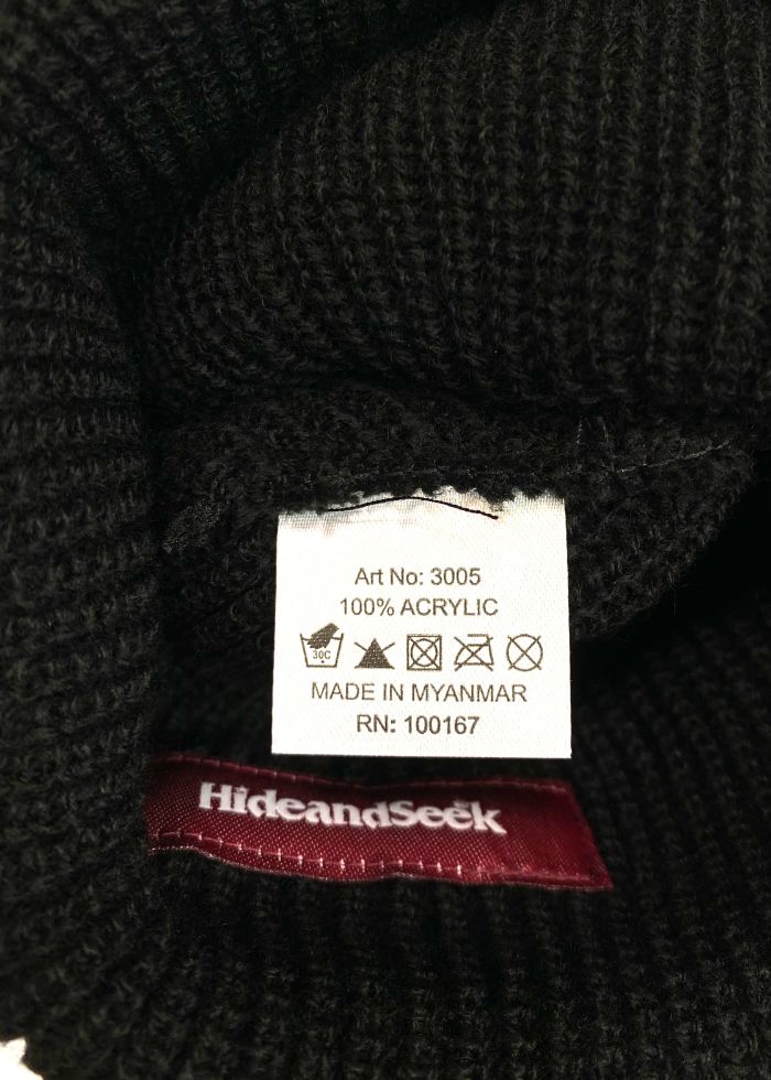H&S Knit CAP (BLACK) / ロゴ刺繍 ニットキャップ