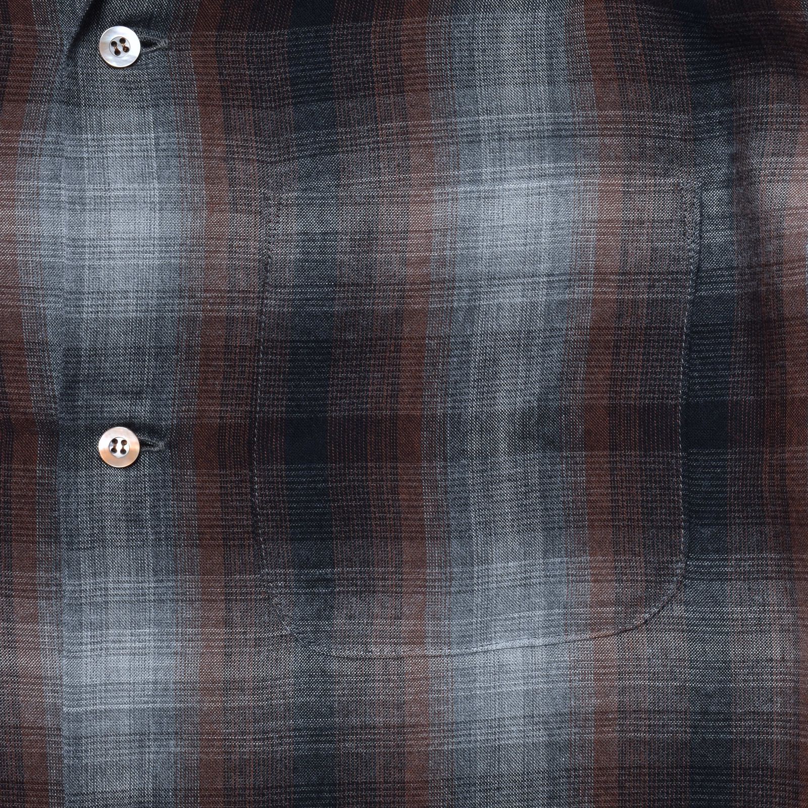 T.Rayon Ombre Open Collar Shirt Open Collar Shirt (BRT) / オンブレチェック オープンカラーシャツ