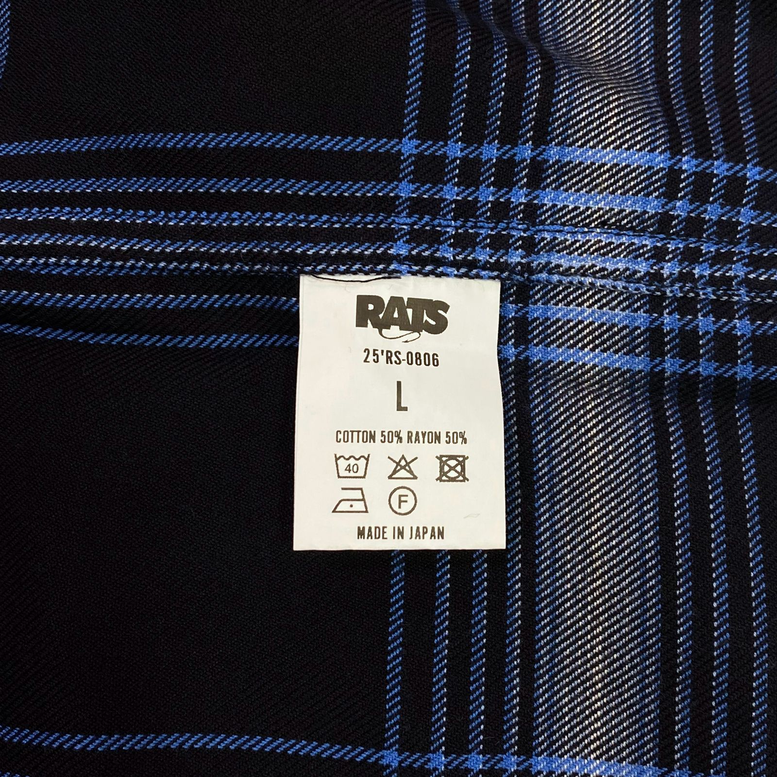 COTTON RAYON CHECK SHIRT (NAVY CHECK) / チェック コットンレーヨン ネルシャツ