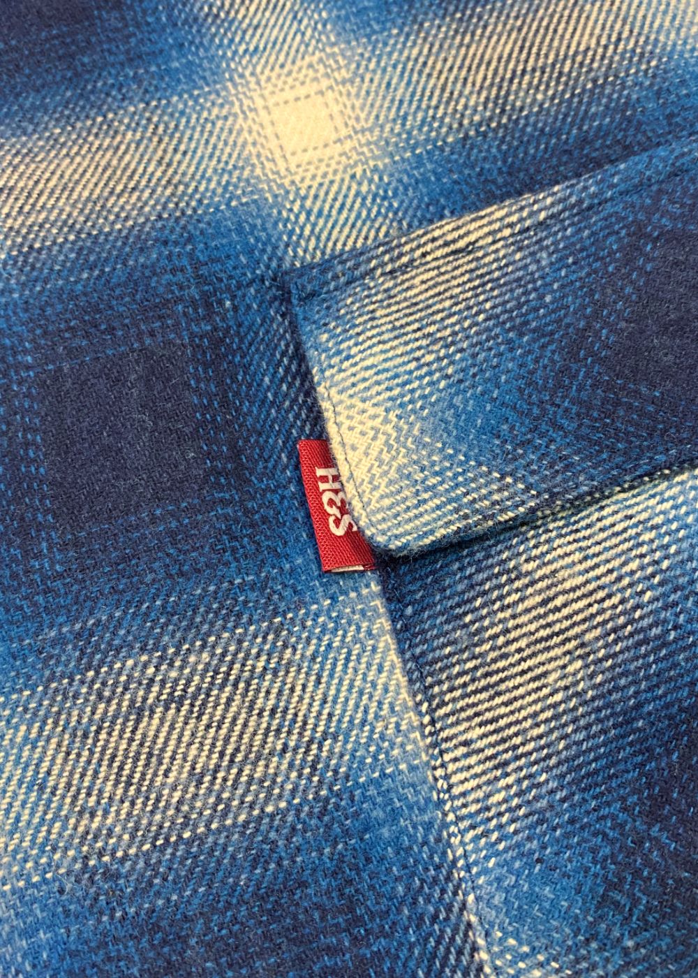 【ラスト1点】Ombre Check L/S Shirt (BLUE) / オンブレ チェック シャツ