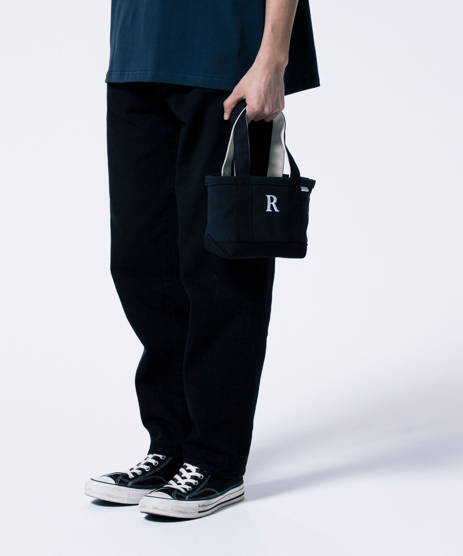 R9 SMALL TOTE BAG (BLACK) / キャンバス トート バッグ