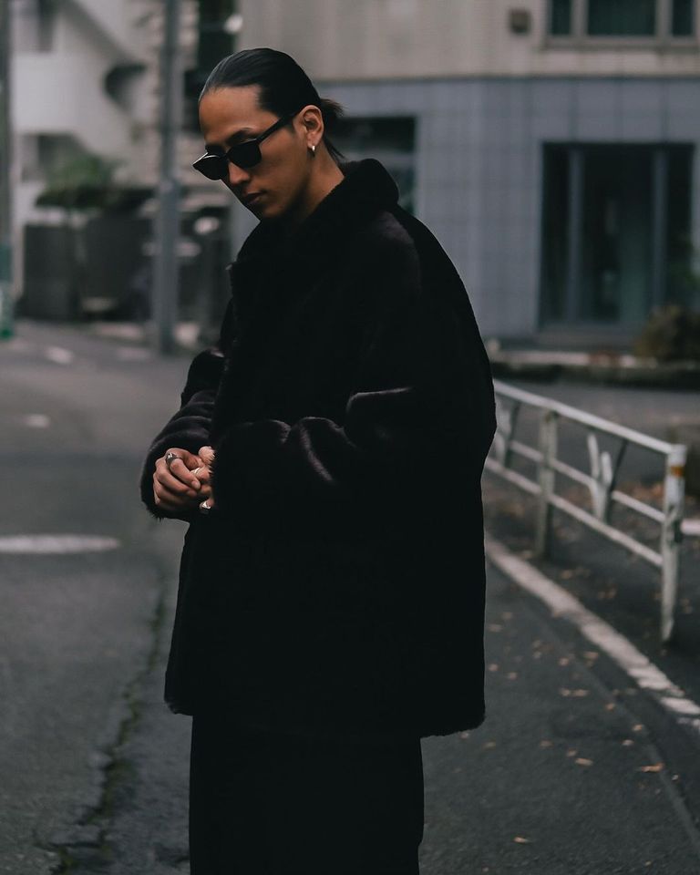 COOTIE PRODUCTIONS - Faux Fur Car Coat (BLACK) / フェイクファー  