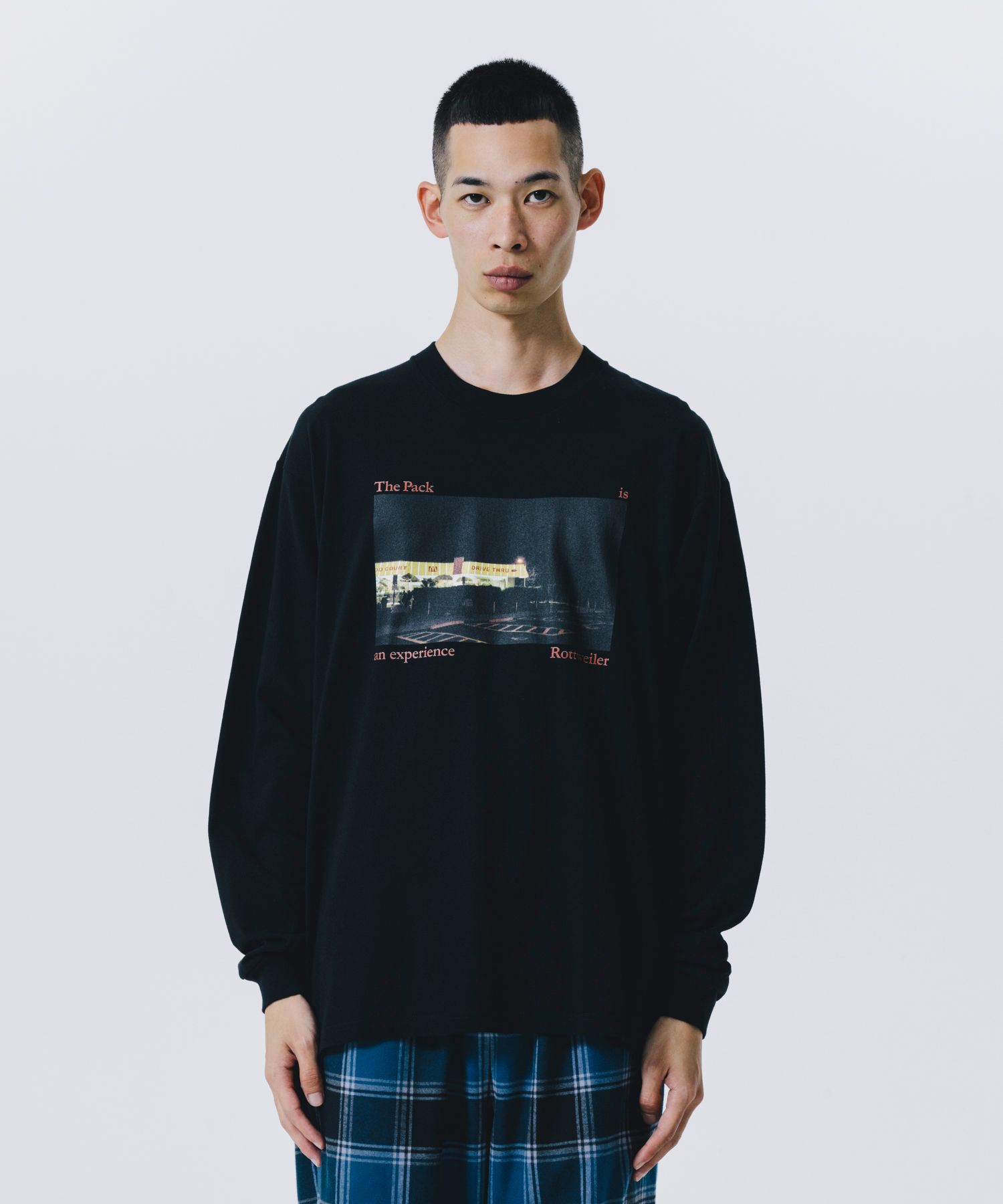 CAL NIGHT LS PHOTO TEE (BLACK) / フォト プリント Tシャツ