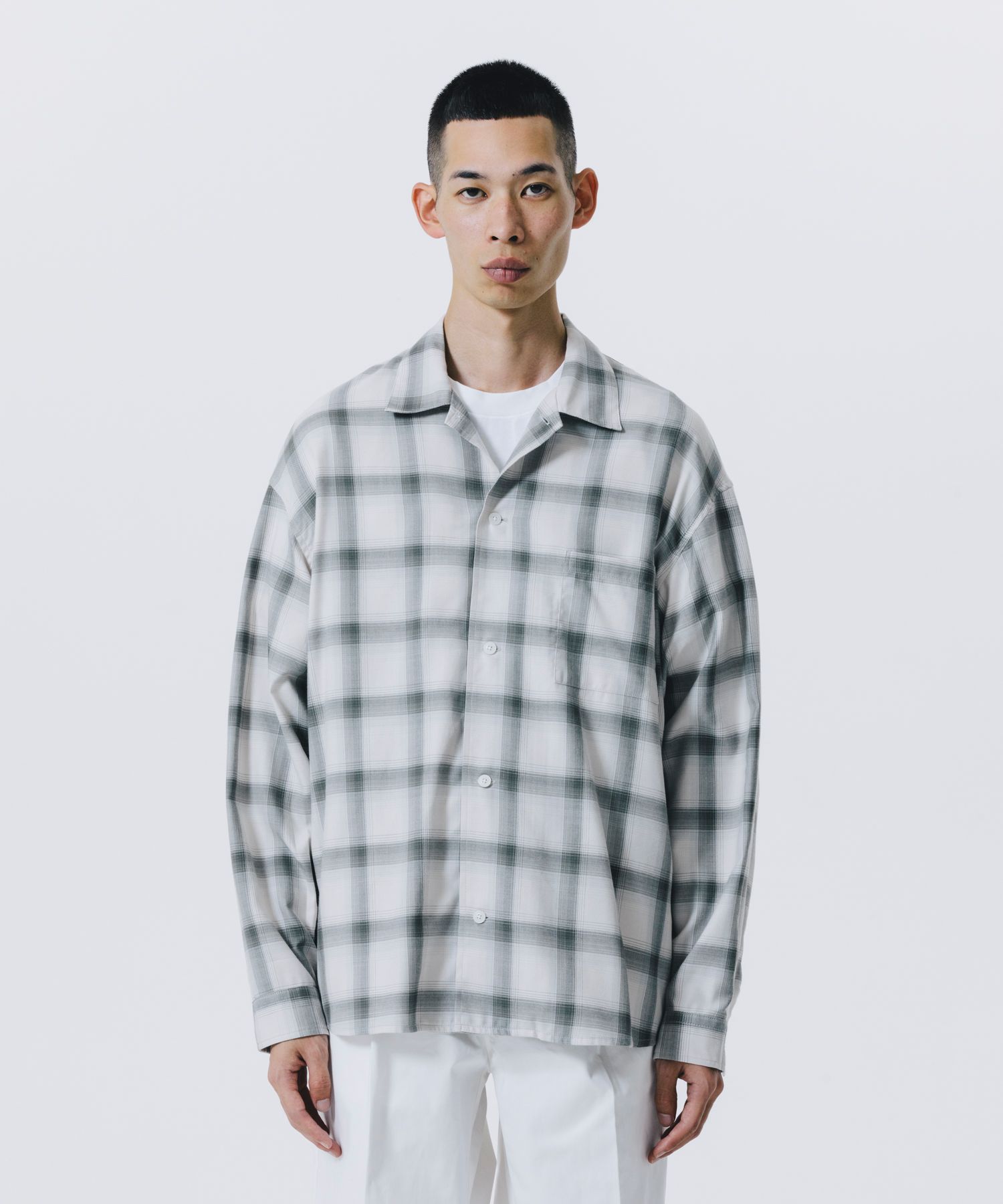 ROTTWEILER - R9 OMBRE SHIRT (BEIGE) / チェック オープン ROTTWEILER - R9 OMBRE SHIRT (BEIGE) / チェック オープン