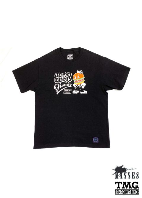 ×TAMAGAWA DINER ×MASSES PRINT T-SHIRT (BLACK) / ×TAMAGAWA DINER ×マシス コラボレーション Tシャツ