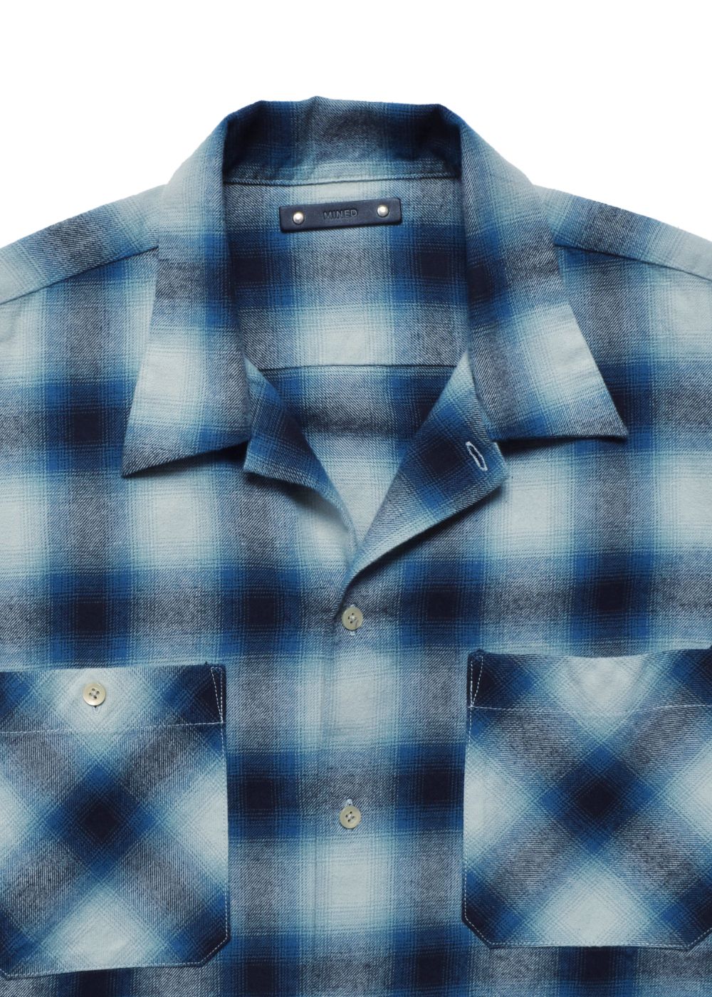 C.Flannel Ombre Open Collar SH Collar SH (BPT) / オンブレチェック オープンカラーシャツ