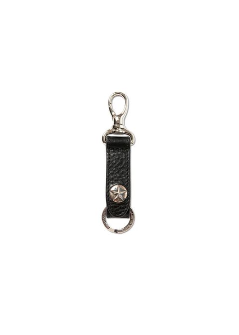 SILVER STAR CONCHO LEATHER KEY RING (BLACK) / シルバー スター コンチョ レザー キーリング