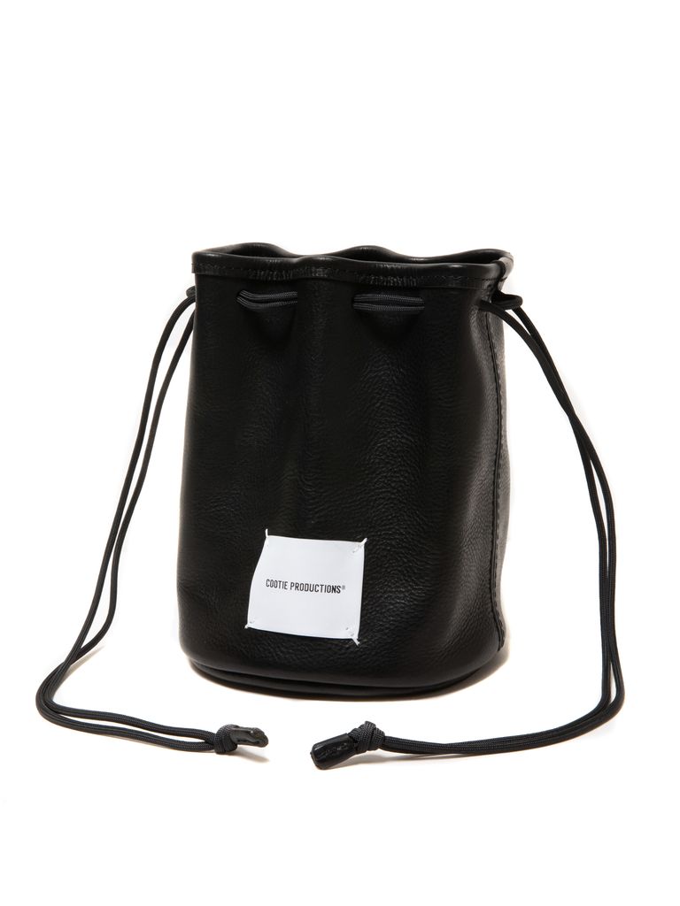 COOTIE PRODUCTIONS - Leather Bucket Bag (BLACK) / レザー 巾着 