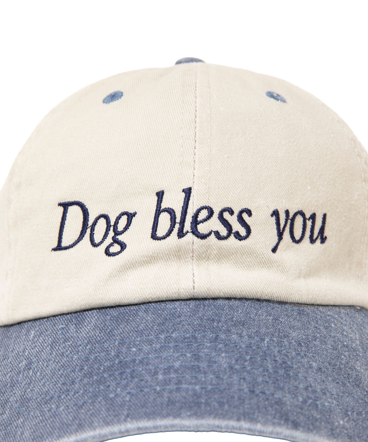 DOG BLESS CAP (BEIGE) / ロゴ刺繍 ダッド キャップ。