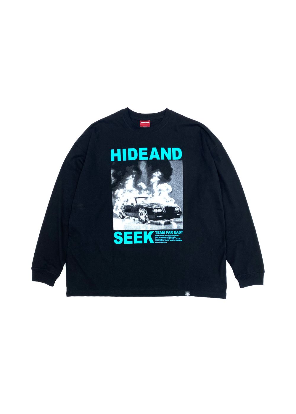 Burn L/S Tee (BLACK×GREEN) / フォト プリント ルーズフィット ロングスリーブ Tシャツ