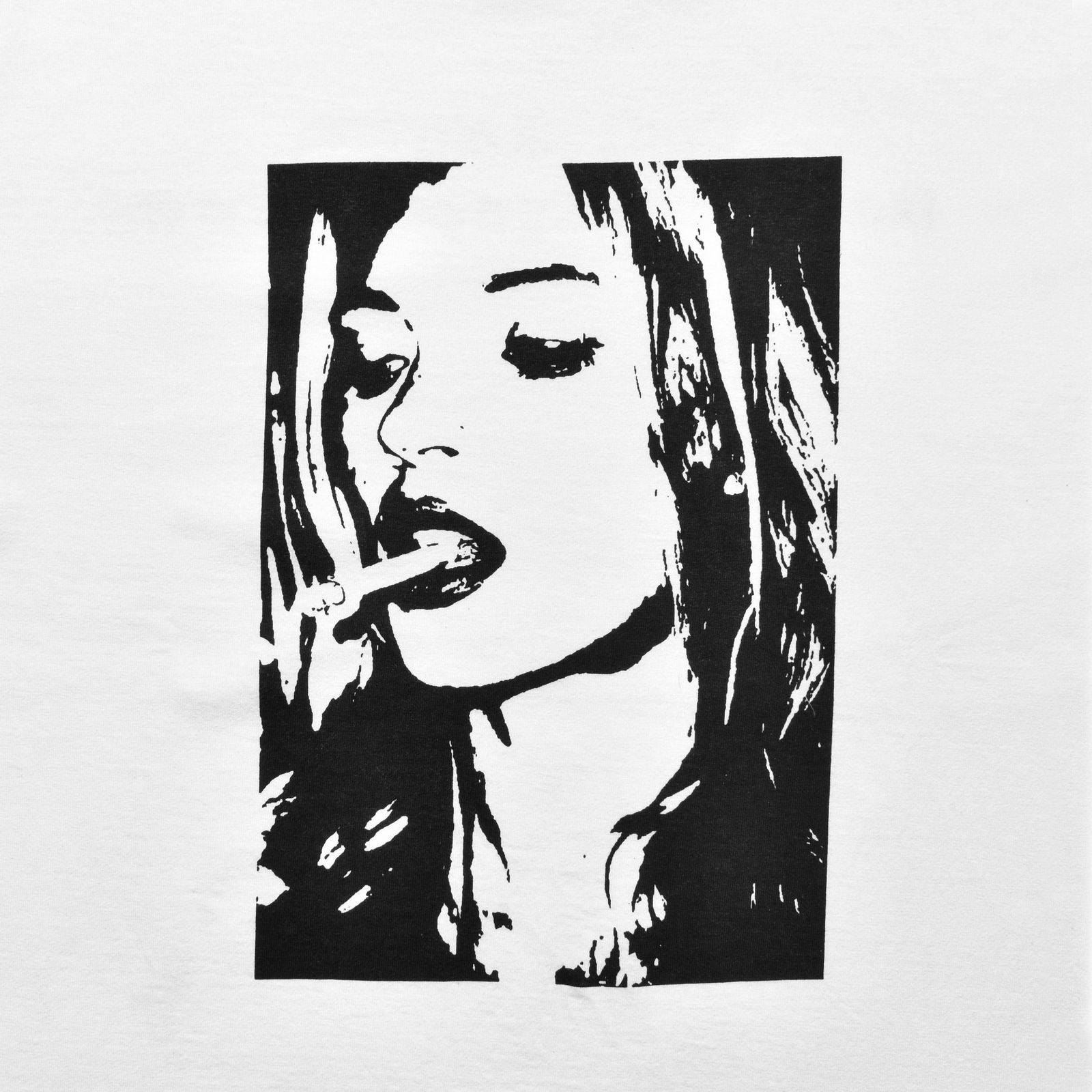 Monochrome Two tone Face Crewneck T-SH  (WHT) / オリジナル プリント Tシャツ
