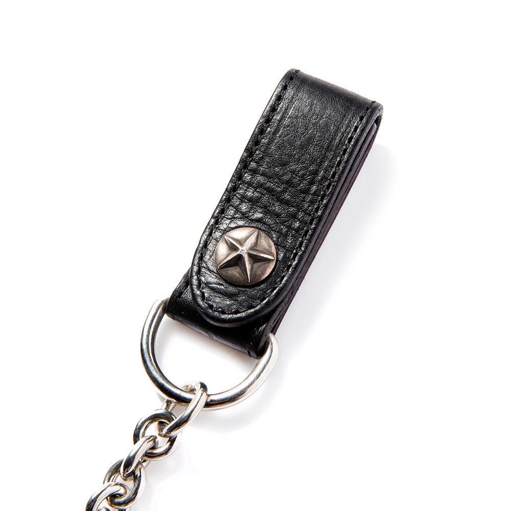 CALEE - SILVER STAR CONCHO LEATHER WALLET CHAIN (BLACK) / シルバー ...