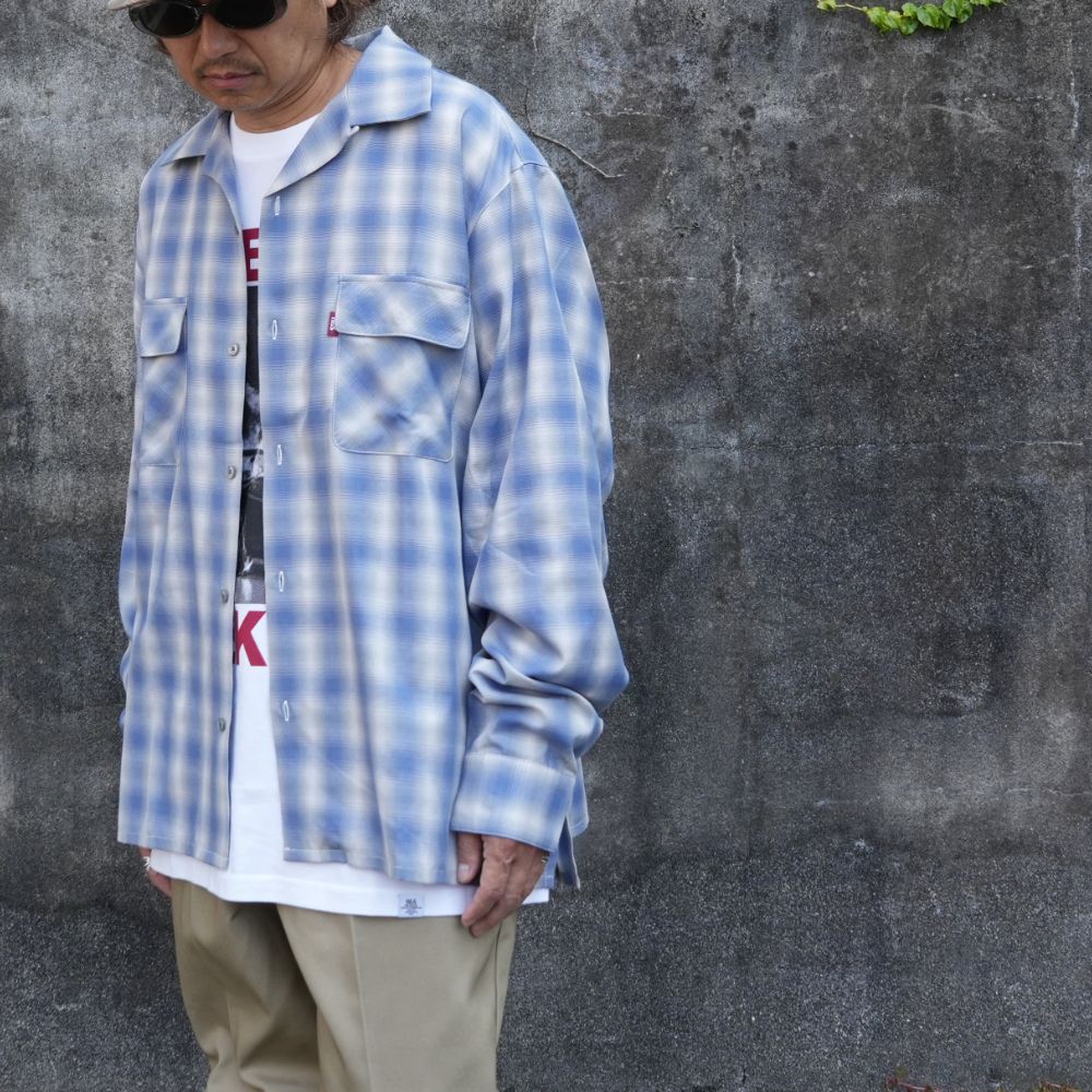 Ombre Check L/S Shirt (BLUE) / オンブレ チェック シャツ