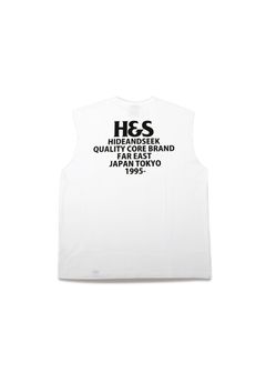 H&S Logo Sleeveless Tee (BigSilhouette) (WHITE) / カットオフ ノースリーブ Tシャツ