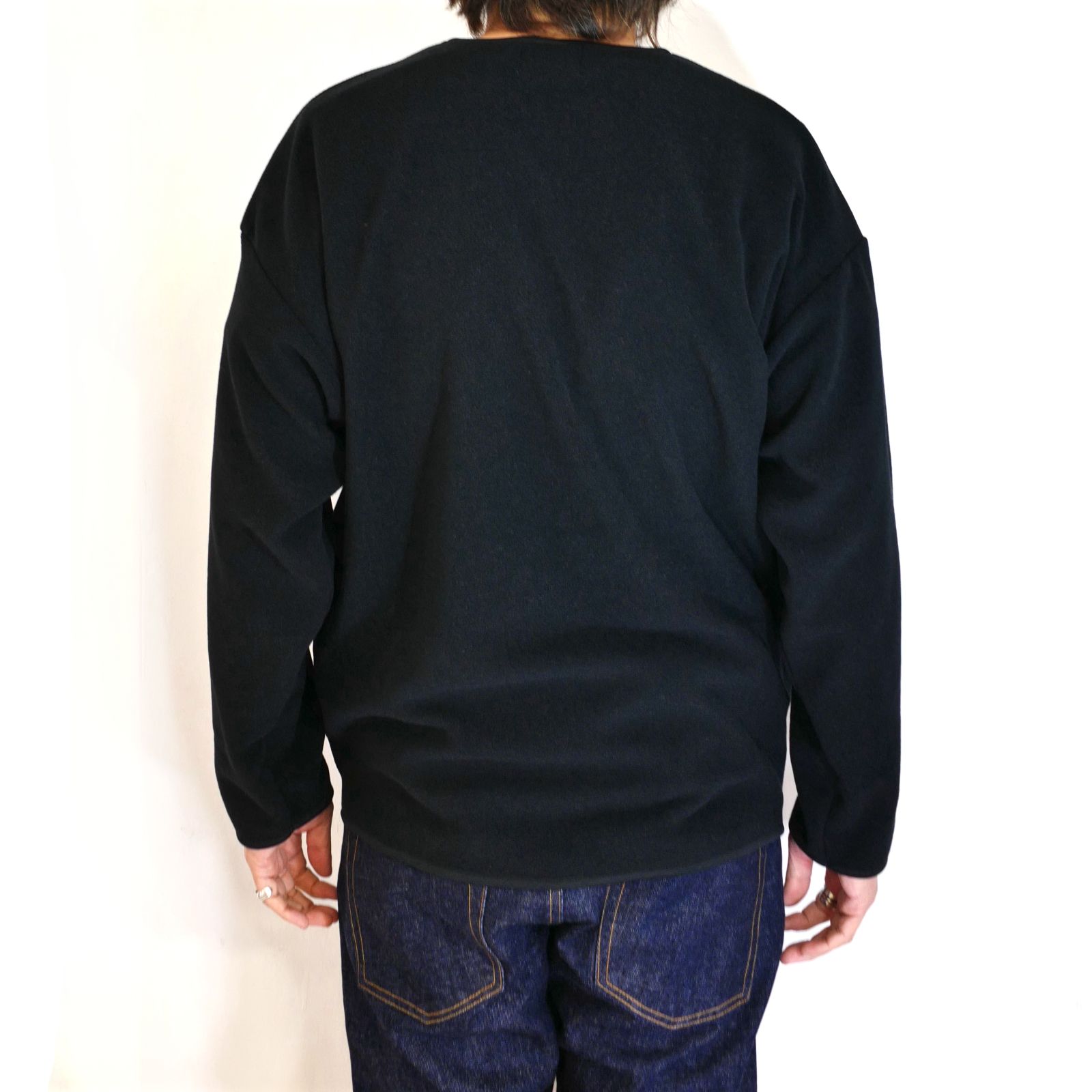 CS FLEECE SHIRT (BLACK) / クルーネック フリース