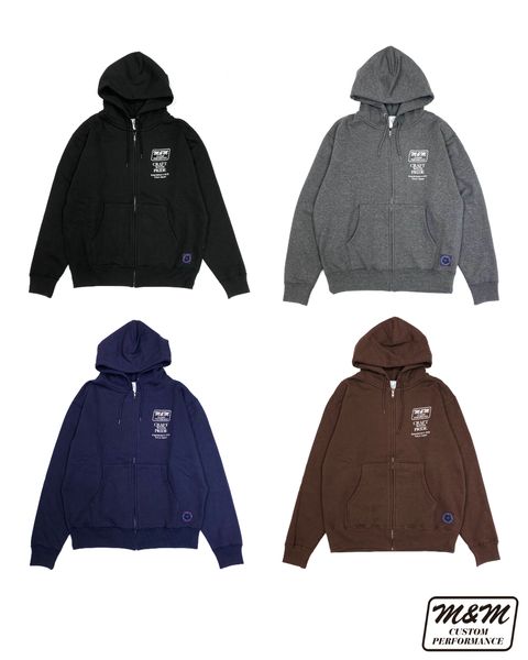 M&M 新作販売告知 / シンプルなデザインで仕上げたスウェットジップパーカー。