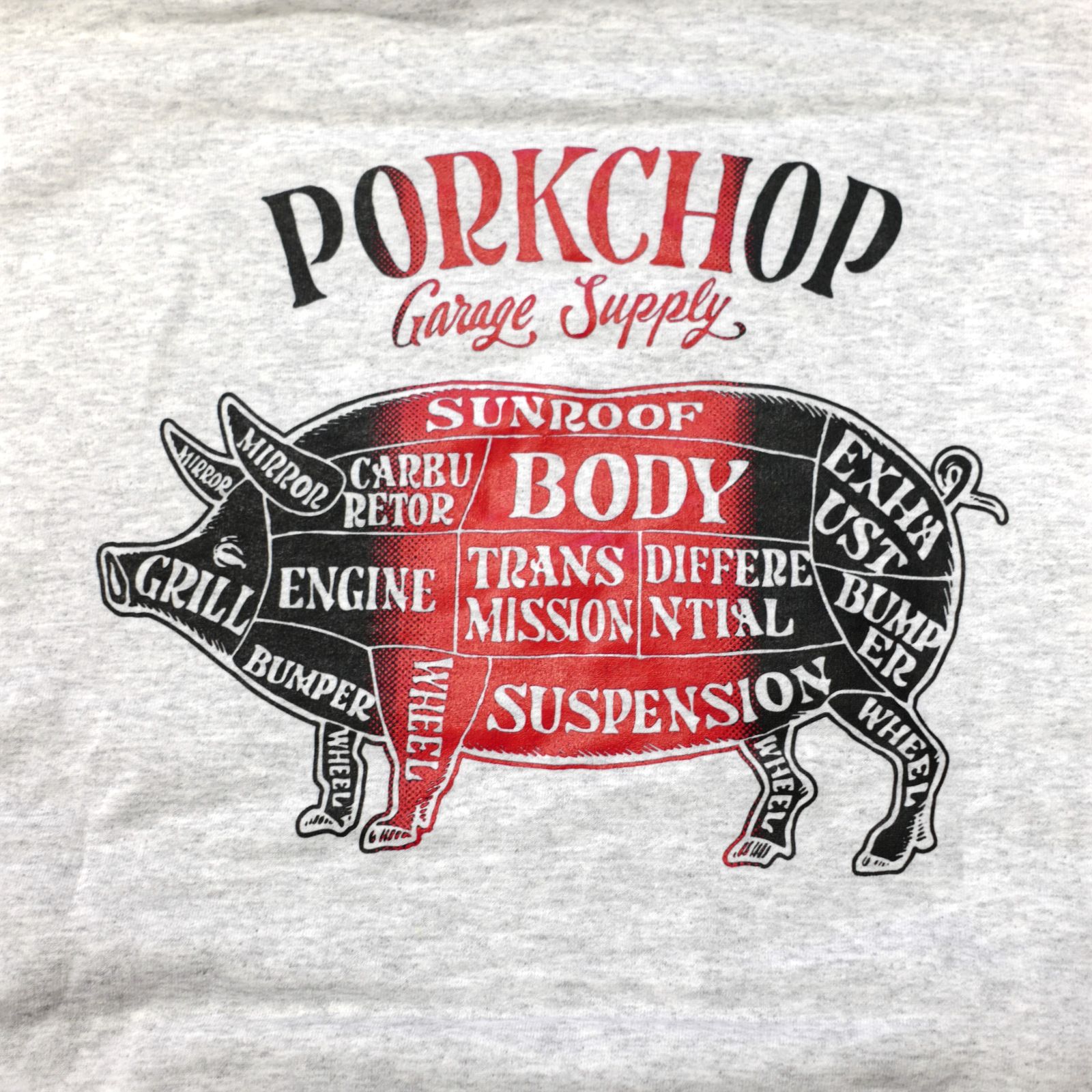 PORKCHOP - 2TONE PORK BACK HOODIE (GRAY) / 2トーン ポークバック