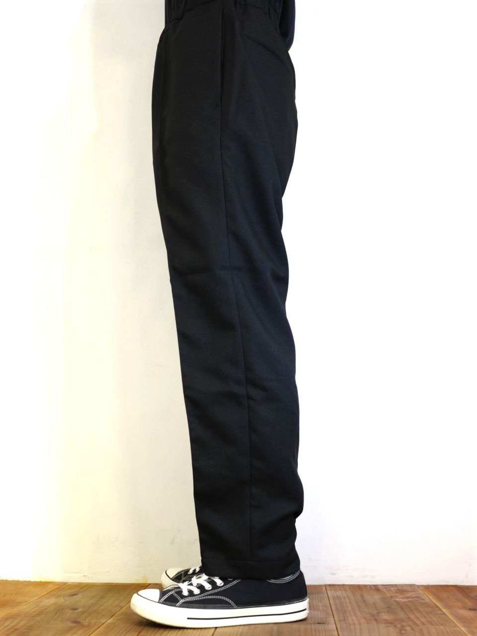 COOTIE PRODUCTIONS - Polyester Twill Pin Tuck Easy Pants (BLACK 