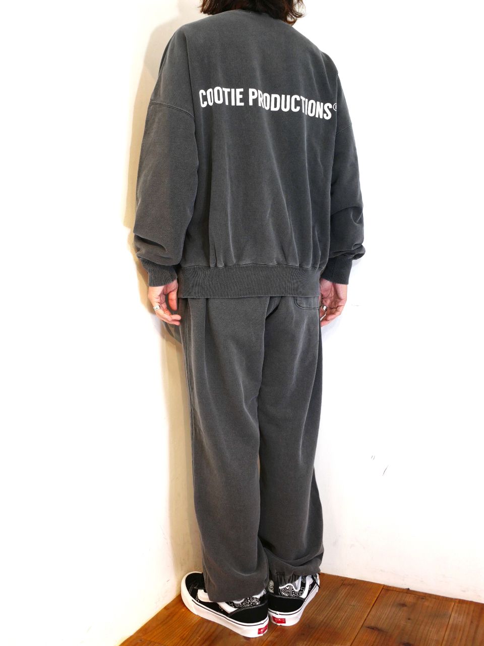 COOTIE PRODUCTIONS - Pigment Dyed Open End Yarn Sweat Crew (BLACK