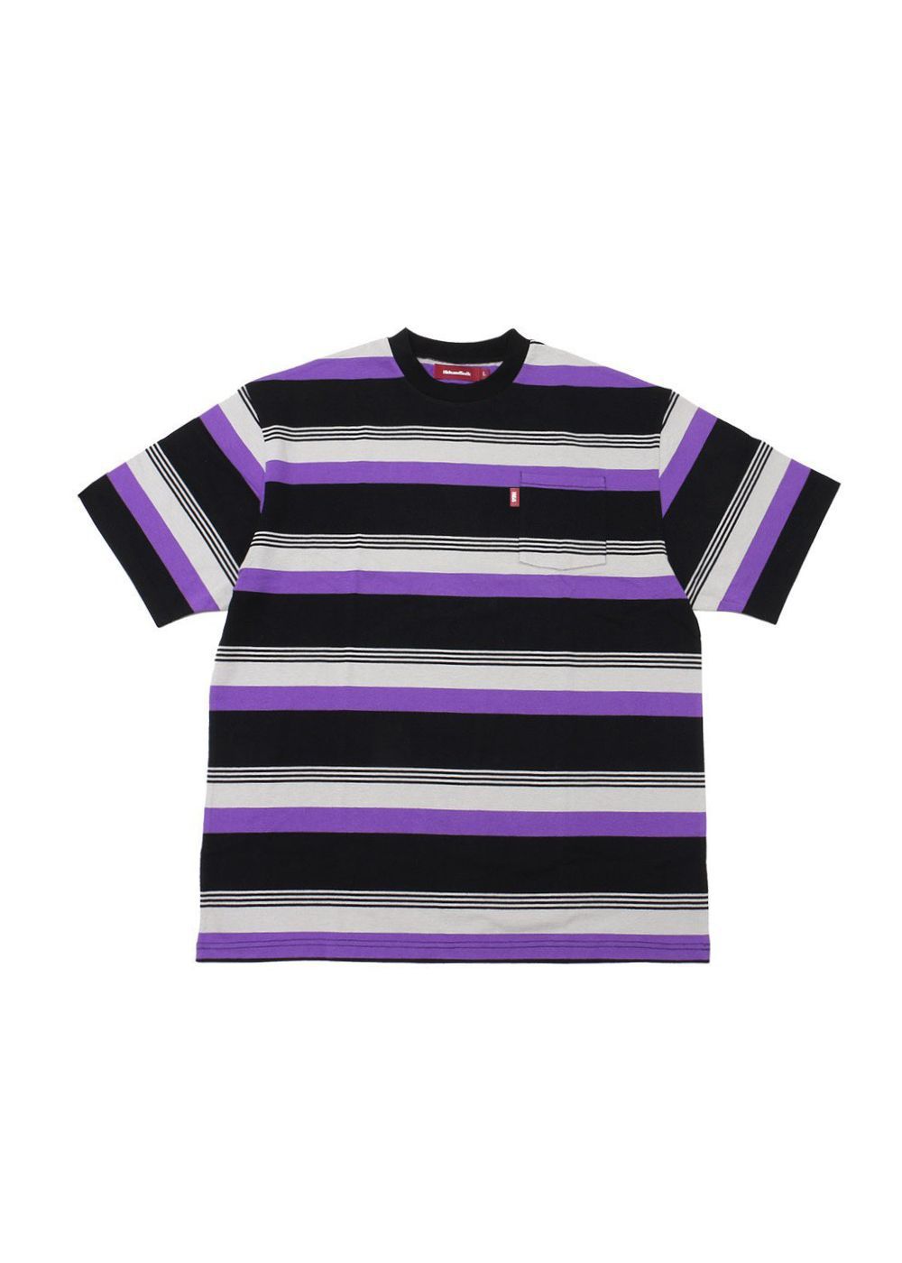 HIDE AND SEEK - 【ラスト1点】BORDER S/S TEE (BLACK/PURPLE