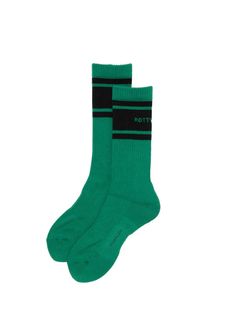 R9 LINE SOX (GREEN) / ×パープルズ コラボ ジャガードロゴ ソックス