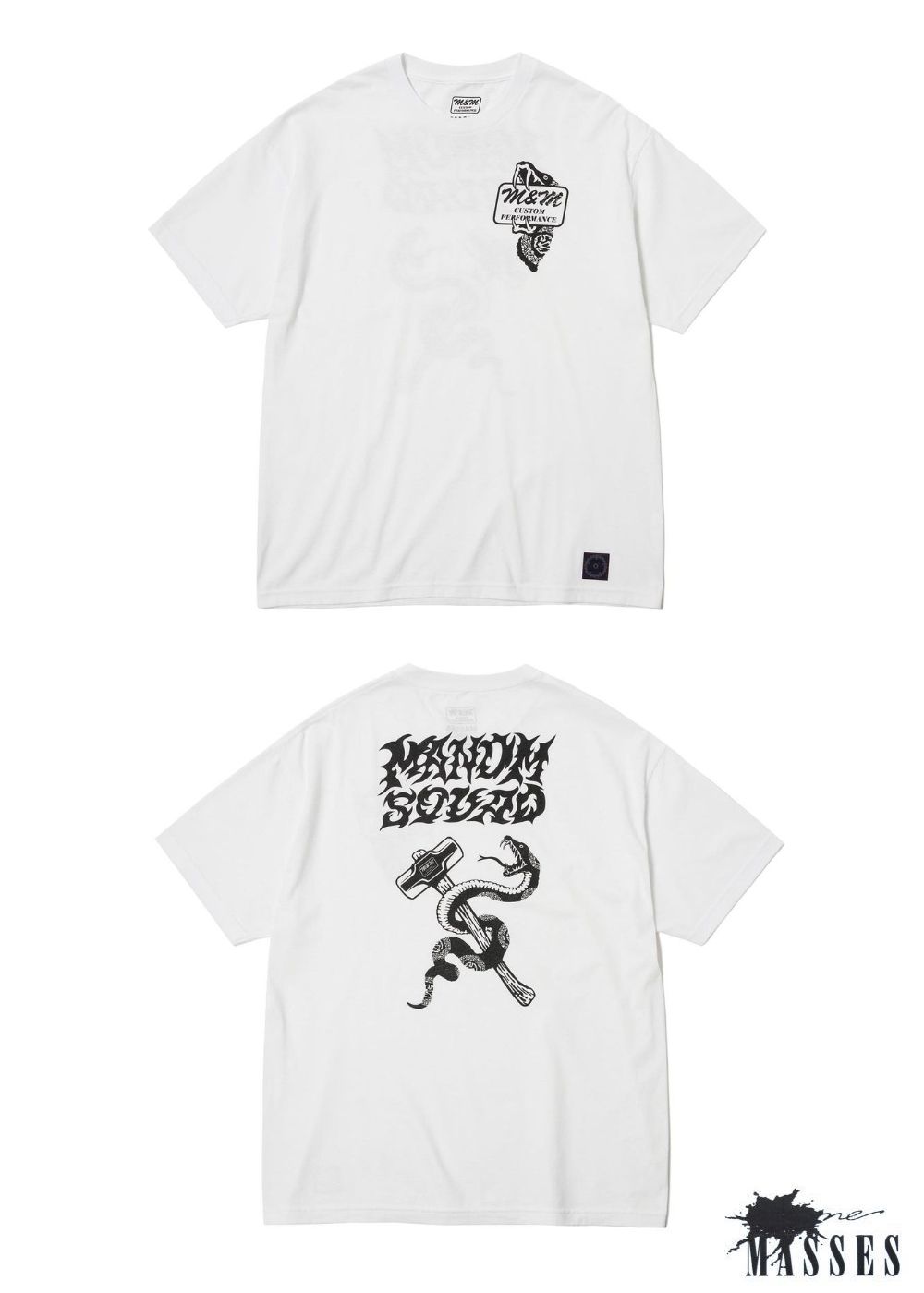 M&M CUSTOM PERFORMANCE - ×MASSES T-SHIRT SQUAD (WHITE) / マシス