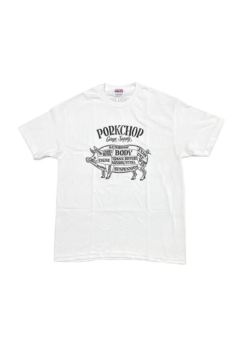 PORK FRONT TEE 25 (WHITE) / ポーク フロント ロゴ Tシャツ
