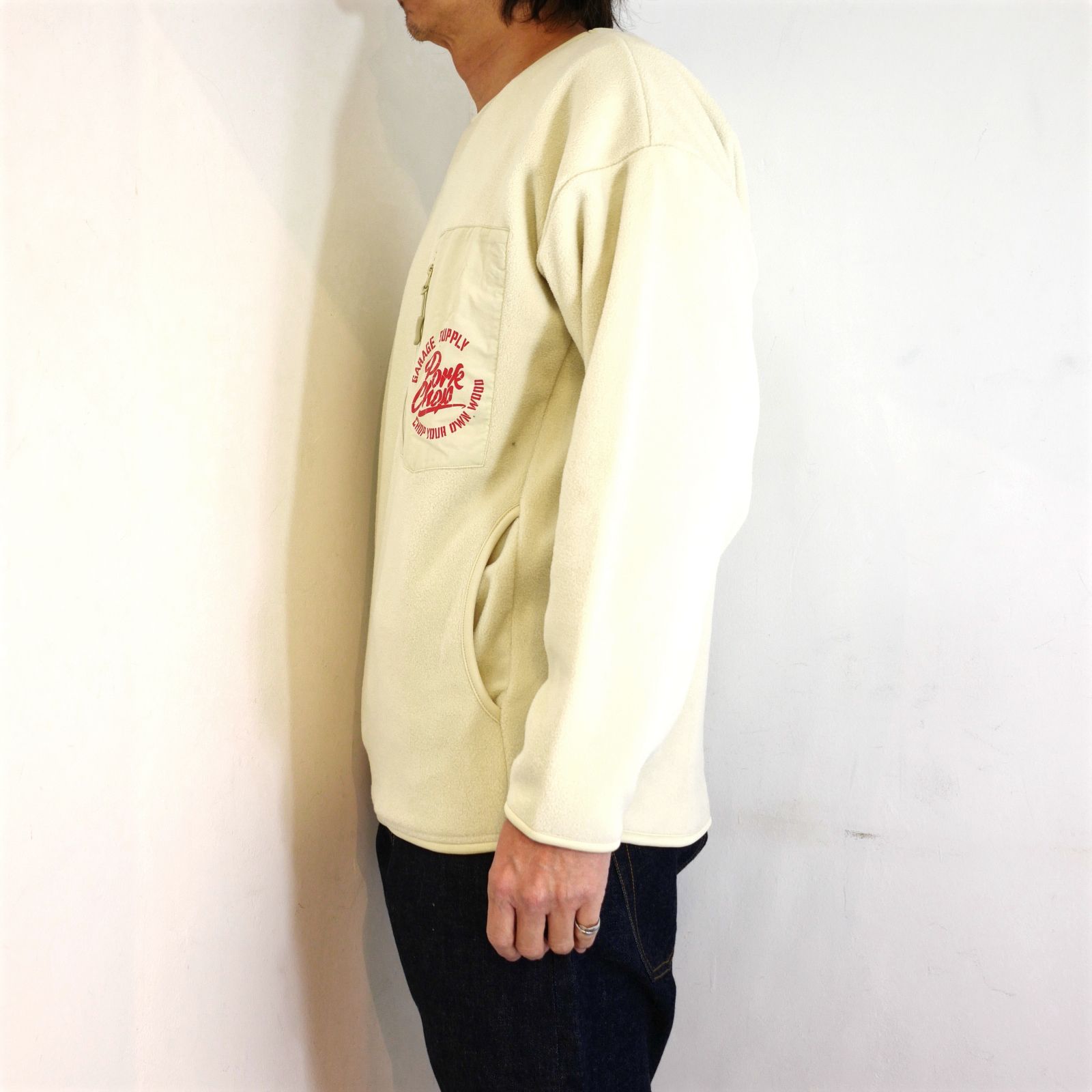 CS FLEECE SHIRT (NATURAL) / クルーネック フリース