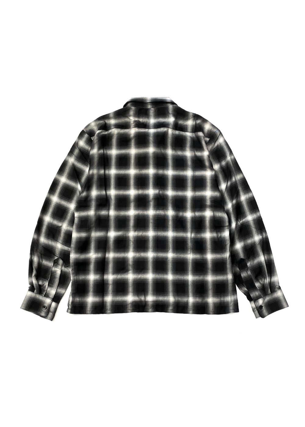 HIDE AND SEEK - OMBRE CHECK L/S SHIRT (BLACK) / オンブレチェック