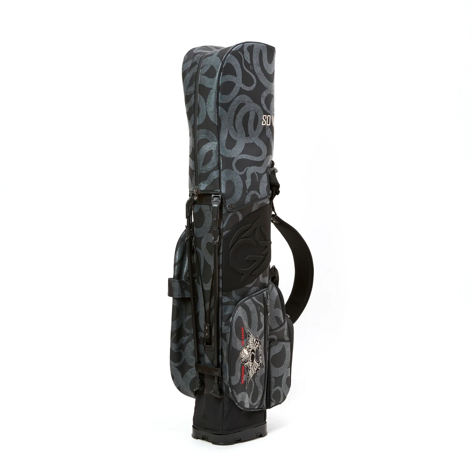 ×OMNiX GOLF SNAKE PATTERN CADDIE BAG (BLACK) / ×オムニックス ゴルフ コラボ ゴルフ バッグ