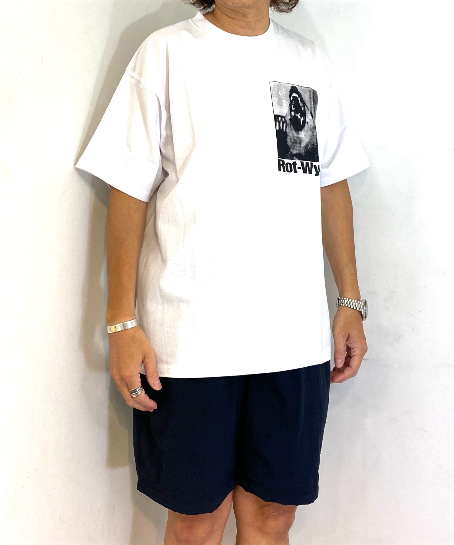 DOG PHOTO TEE (WHITE) / フォト プリント Tシャツ