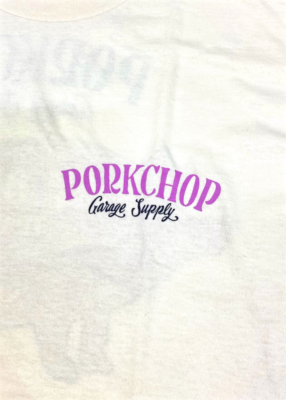 PORK BACK TEE (CREAM) / ポークバック ロゴ Tシャツ