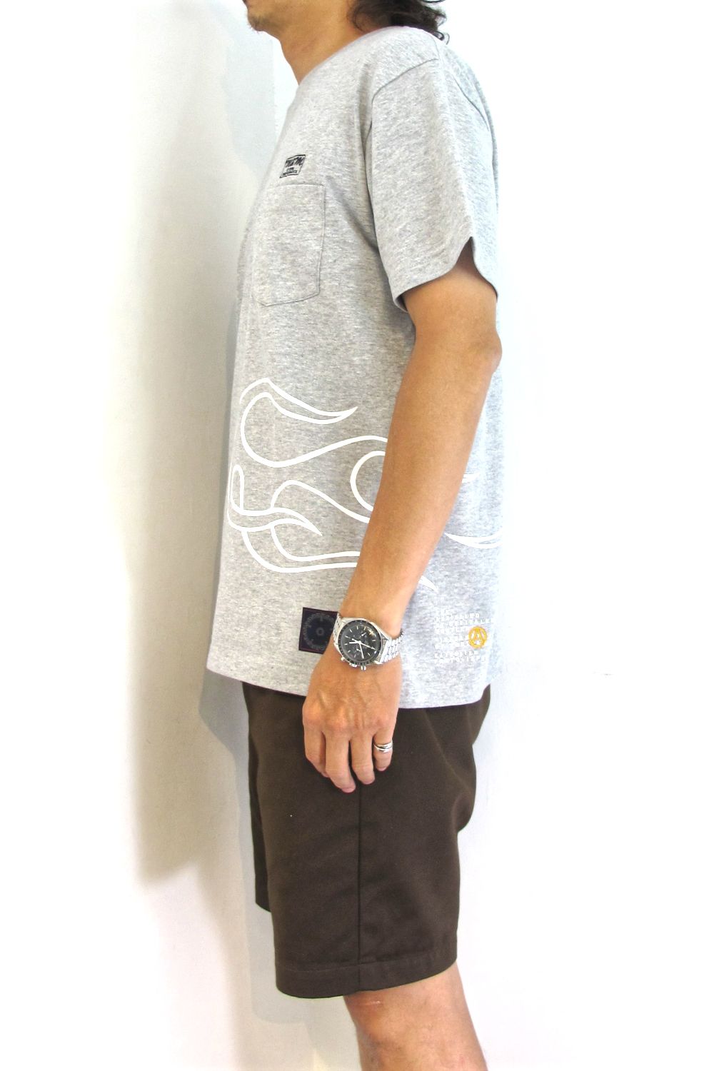 PRINT S/S TEE (GRAY) / アンライバルド コラボT