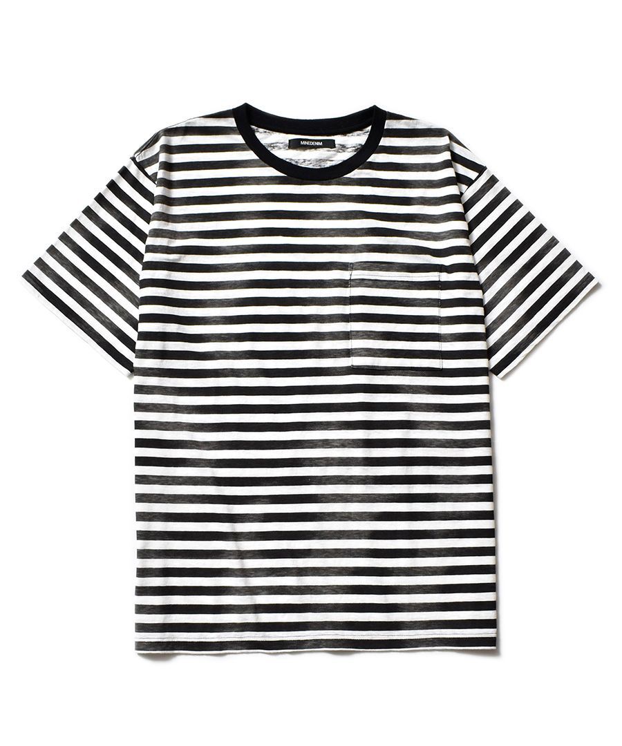 MINEDENIM Hazy 掠れボーダー Tシャツ - Tシャツ/カットソー(半袖/袖なし)