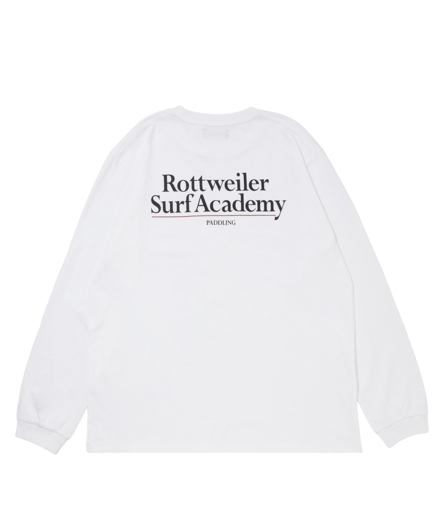 R9 SURF ACADEMY LS TEE (WHITE) /  オリジナル ロゴプリント ロングスリーブ Tシャツ