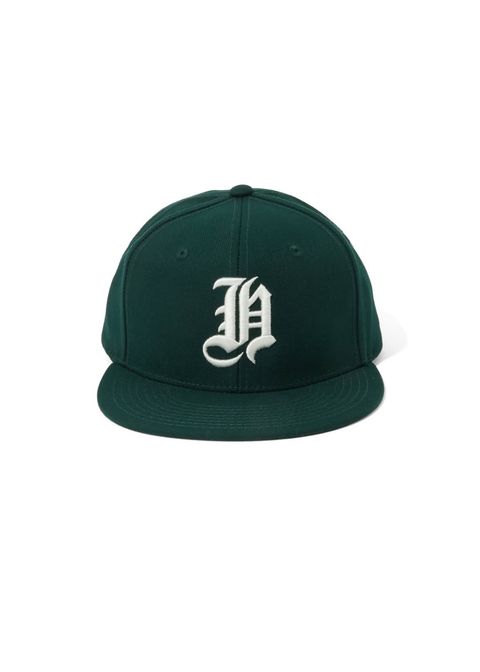 H-Baseball CAP (GREEN) / 刺繍ロゴ ベースボールキャップ