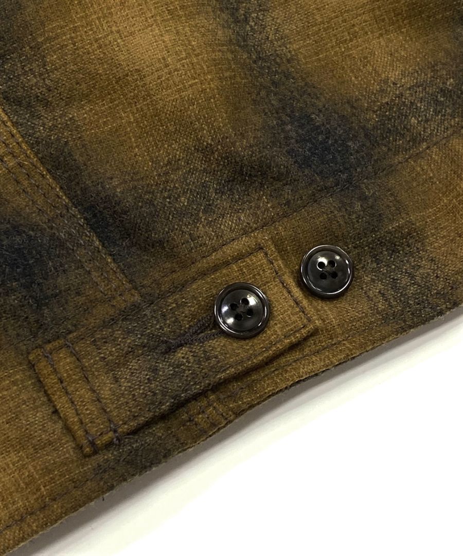 【ラスト1点】PENDLETON W.Plaid Zipup Work JKT (BRT) / ペンドルトン コラボ オンブレチェック オープンカラー ウール ジャケット