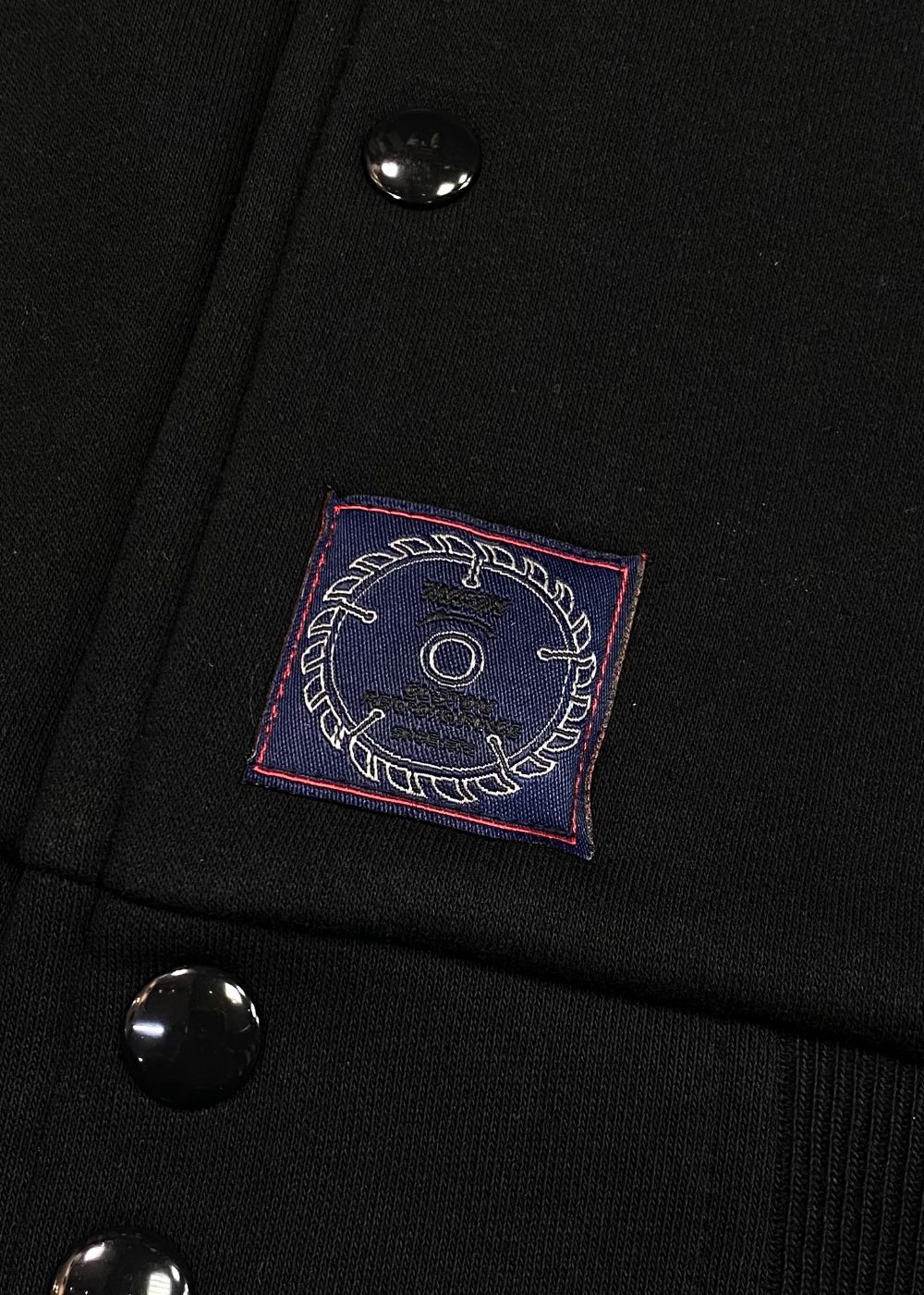 LOOSE FIT SWEAT SNAP JACKET (BLACK) / ルーズフィット スウェット スタジャン