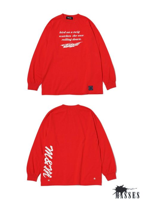 PRINT L/S TEE (×MASSES) (RED) / マシス コラボレーション プリントロンT